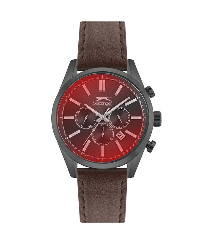 SLAZENGER Gents Brown Leather Strap SL.09.6317.2.04 SLAZENGER